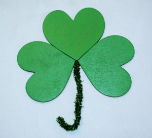 Beautiful Wooden Shamrock to be use as a pin, prop or decoration