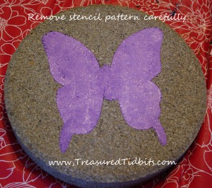 Handpainted Stepping Stone after the stencil