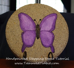 Completed handpainted round Stepping Stone