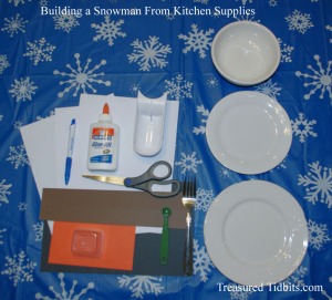 Building A Snowman Using Kitchen Supplies Supply Pic