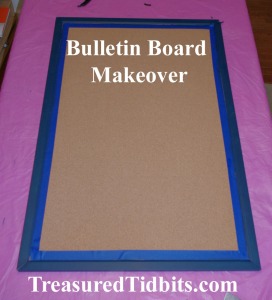 Bulletin Board Makeover Tape off to paint
