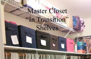 Master Closet In Transition Shelves