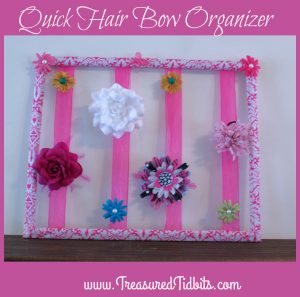 Quick Hair Bow Organizer How To Using an Old Frame